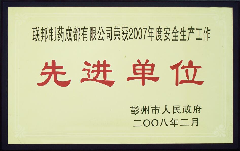 年度安全生產(chǎn)工作先進(jìn)單位