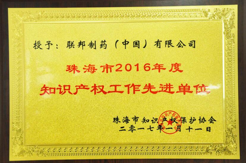 2016年度知識(shí)產(chǎn)權(quán)工作先進(jìn)單位